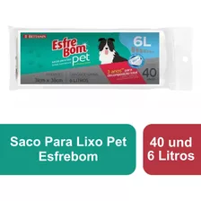 Saco Para Lixo Pet Biodegradavel Rolo 40 Sacos Esfrebom 6l 