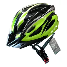 Capacete Verde Inn Mould Com Sinalizador Led Ciclismo Bike