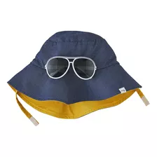 Mud Pie Boys' Baby Sun Sombrero Y Gafas De Sol Set, Azul Mar