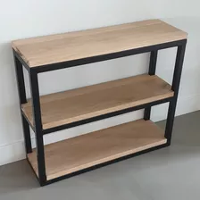 Estantería Zapatero Multiuso Madera Y Hierro Tipo Industrial