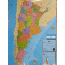 Mapa Mural Argentina Politico Laminado Envarillado 