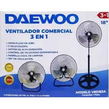 Ventilador De Pedestal Daewoo 3 En 1 Potente 100w Color De La Estructura Negro Frecuencia 60hz Cantidad De Aspas 3 Color De Las Aspas Metal Diámetro 18 Material De Las Aspas Metal