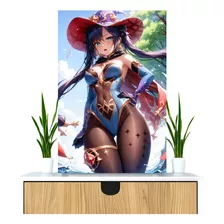 Poster Mona Genshin Impact Anime Gamer Metálico Iman 20x29