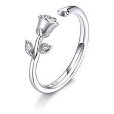 Anillo Ajustable Para Mujer Rosa Fabricado En Plata 925