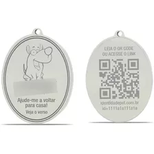 Medalha Identificaçao Do Animal Por Qr Code Inox Resistente