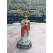 Imagem Sagrado Coração De Jesus 12cm. Resina Pintada À Mão. 