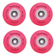 4 Rodas Inline Traxart Led Special 76mm Rosa/pink + Brinde