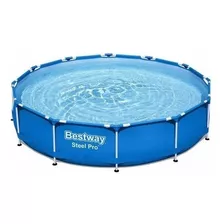 Pileta Estructural Redondo Bestway 56681 Con Capacidad De 6473 Litros De 366cm De Largo X 366cm De Ancho De 3.66m De Diámetro Azul