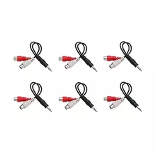 C E6 Pack 3.5mm Stereo Male To Dual Rca Female Red Am