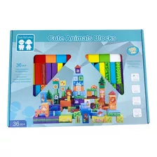 Juego Didactico 100 Bloques Figuras Para Niños- Construccion