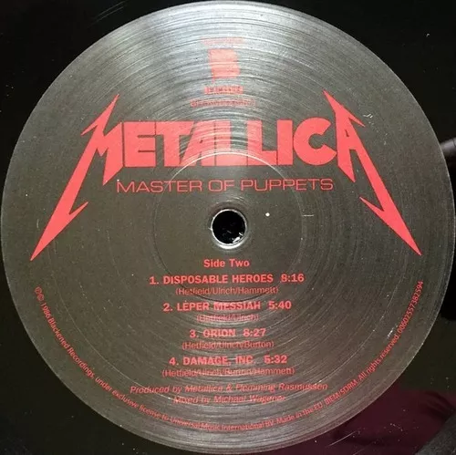 Vinilo Metallica Master Of Puppets Sellado