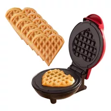 Mini Maquina Wafer Waffle Coração 110v Molde Eletrico Black