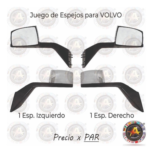 Espejo Cncavo De Cofre Volvo 3g Precio Par Y 20 Capuchones  Foto 2