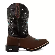 Bota Texana Bico Quadrado Botina Feminina Country Promoção