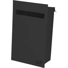 Buzón Negro Lámina Puerta Abatible 21.5x35x10.5cm Lock