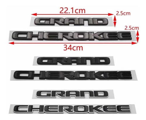 Par De Emblemas Grand Cherokee Logo Jeep Letras Larerales Foto 3