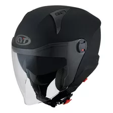 Capacete Kyt D-city Plain Aberto Cor Preto Tamanho 56