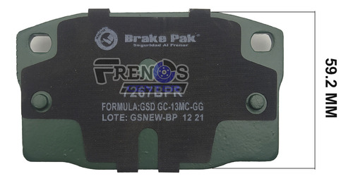 Pastilla Freno Del Brake Pak Para Pontiac 6000 Foto 8