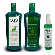 Kit Shampoo + Balsam + Loción Olio Ortiga Anti Caída 