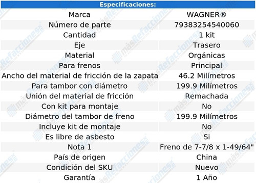 Jgo De Zapatas Organicas Tra Wagner J2000 Sunbird 85 Foto 3