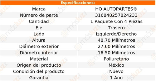 Set 4 Bujes Muelles Traseros Izq/der Dodge Raider 87/89 Ho Foto 2