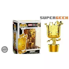 Figura De Acción Groot Ms10 - Gold Chrome 33514 De Funko Pop!