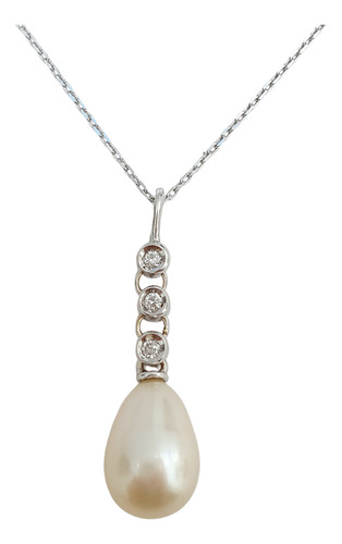 Pingente Grife Vivara De Ouro 18k 750 Diamantes E Pérola Branco