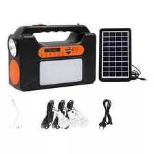 Kit Panel Solar Parlante Bt Cargador Usb Lámpara Linterna Fm