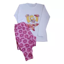 Pijama Mujer Manga Larga Invierno Stitch Bob Esponja Netflix