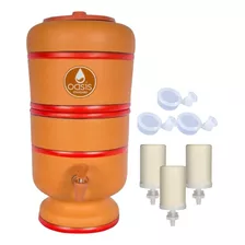 Filtro De Barro 10 L Capacidade 20 L - 3 Velas Tripla Ação