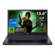 Laptop Gamer Acer Nitro V Core I7 Ram 16gb Ssd 1tb Rtx 4050 Color Negro