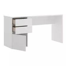 Mueble Escritorio Con Cajon Puerta Blanco Melamina Oficina