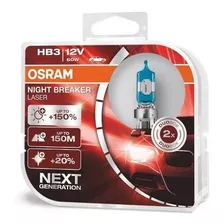 Par Lâmpada Osram Night Breaker Laser Hb3 150% + Luz 60w/12v