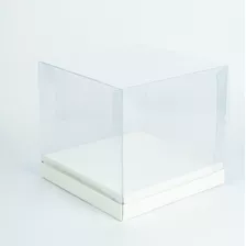 10 Caixa Mini Bolo- Tampa Acetato Transparente 15 X 15 X 15