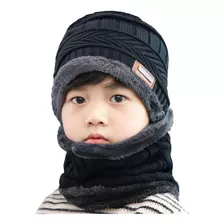 Kit Infantil Touca Gorro Cachecol Beanie Forrada Lã Inverno