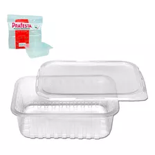 Pote Descartável 350ml Tampa Marmita Microondas Freezer 24un Cor Transparente