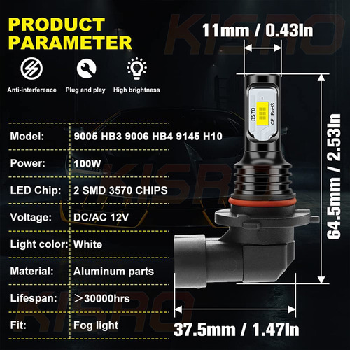 9003 H4 H11 Kit De Focos Led Para 2019 Renault Kwid Foto 8