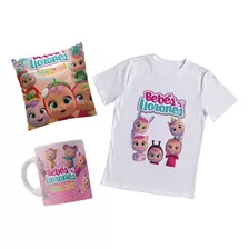 Camiseta Bebes Llorones Personalizada Combo Cojin Y Taza 