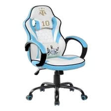 Silla Gamer Aliver Afa Oficial 3 Estrellas Celeste Y Blanca