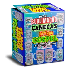 Super Pack Arte Canecas Estampas Sublimação Gospel Lettering