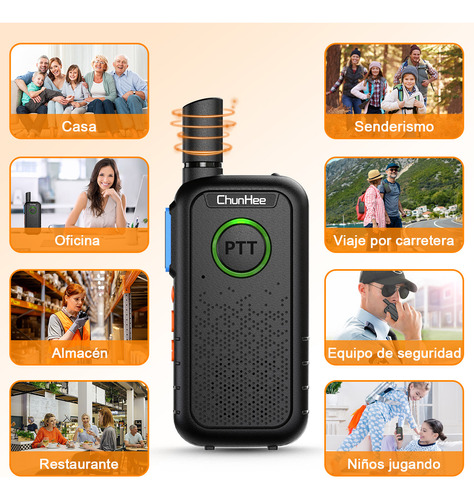 Walkie Talkie Radios De Comunicacin Con Ptt Dual, 3 Piezas Foto 2