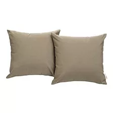 Modway Convene Two Piece Outdoor Patio Pillow Set Mocha