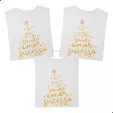 Conjunto Ano Novo E Natal Camisetas Personalizadas Frases 