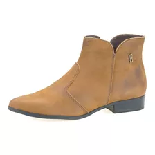 Bota Feminina Cano Baixo Bico Fino Silva&silva Couro Macia