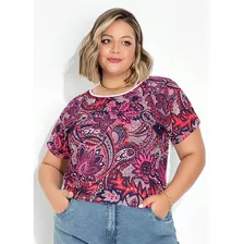 Blusa Plus Size Cashmere Estampada Soltinha - Moda Feminina