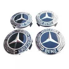 4 Tapas Centro De Rin Mercedes Benz 75mm Originales