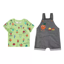 Conjunto/jardineira Infantil Moletinho Frutas - Malwee Kids