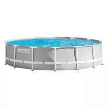 Alberca Estructural Redondo Intex 26719 Con Capacidad De 3357 Galones De 14 Ft De Diámetro Gris