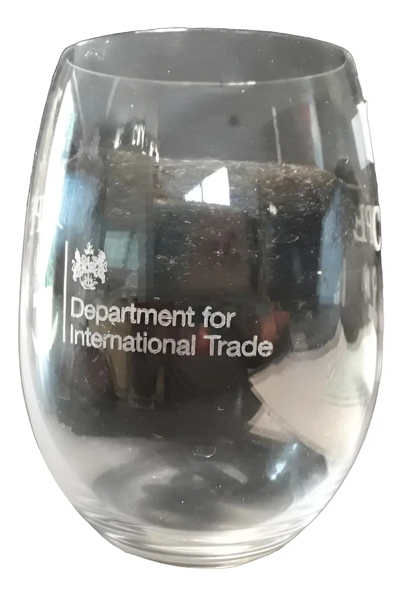 Copa X6 Cristal Grabado Logo Sin Pie 410cc Vino Vaso Regalos Transparente