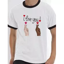 Camiseta Camisa Blusa Coracao Coreia Simbolo Love You L1012